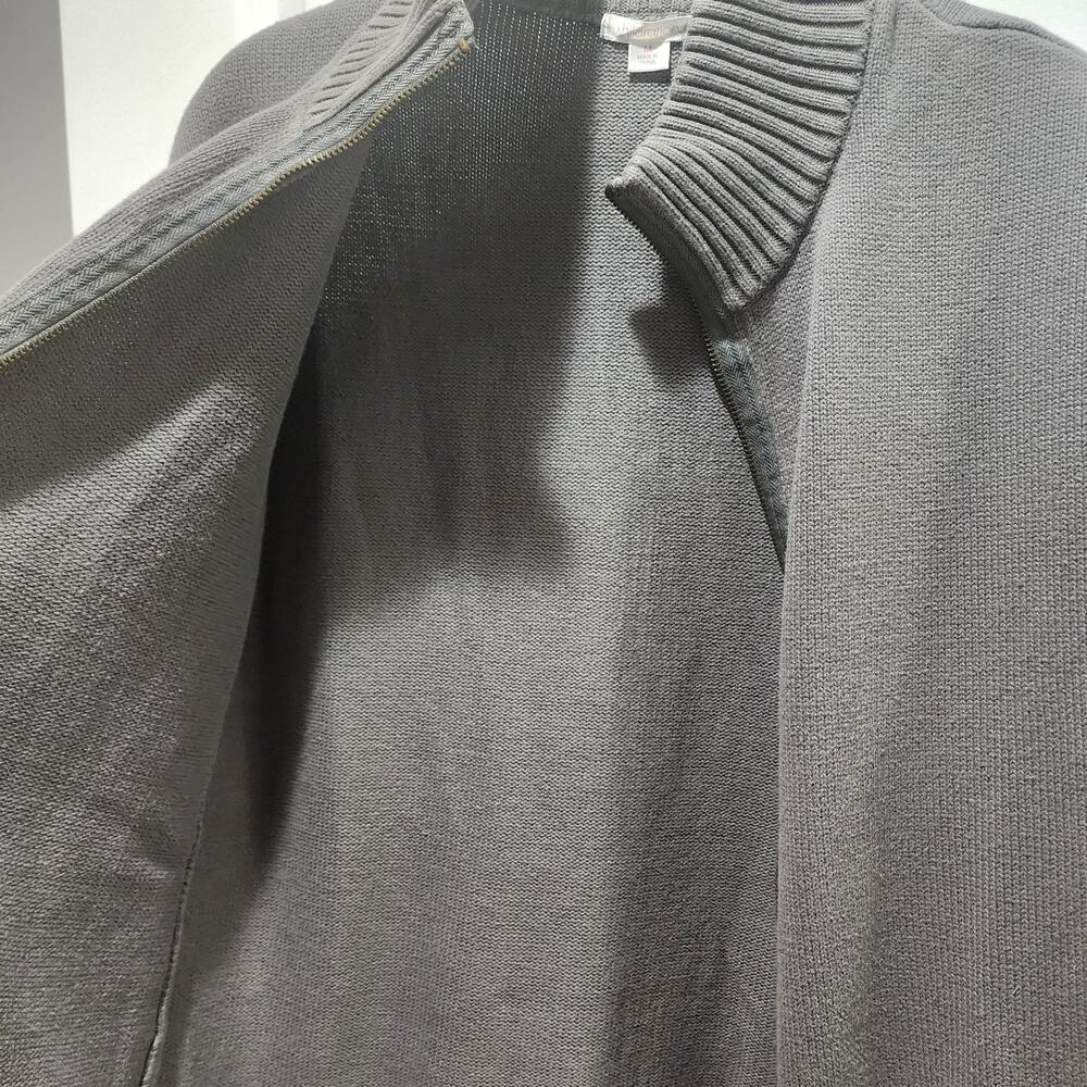 Xhilaration Greyish Tan Short Sleeve Zip Long Knit Sweater M - Picture 4 of 9